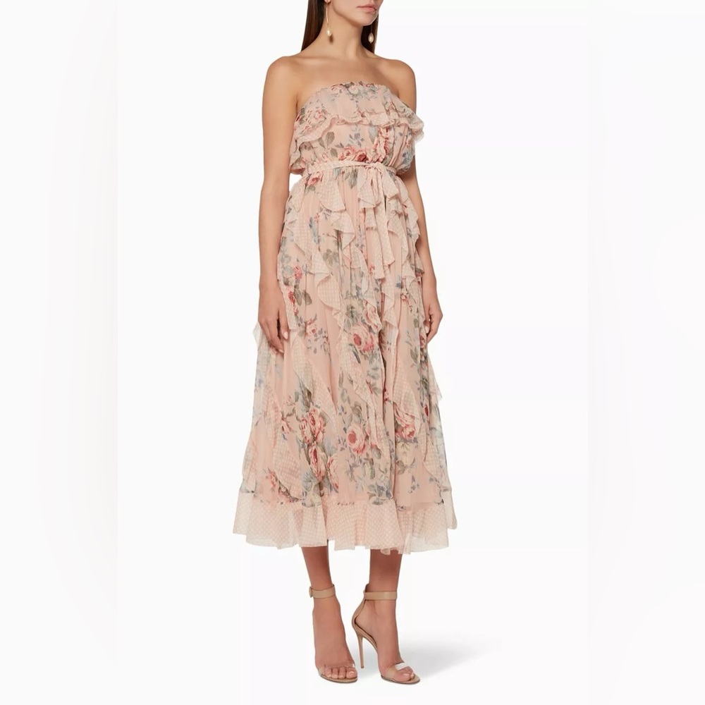 Zimmermann Bowie Waterfall Midi Dress Size: AU2 US8